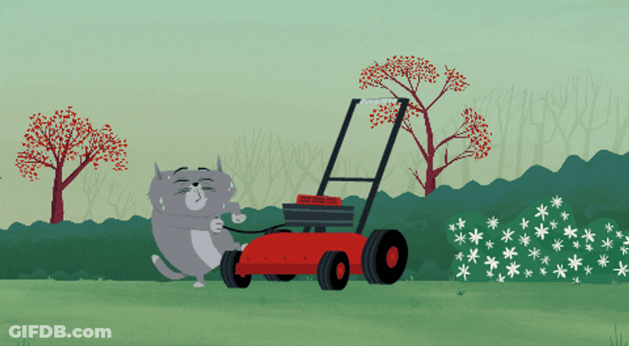 Lawn Mower Kitty Is Not A Cat Start Tired GIF