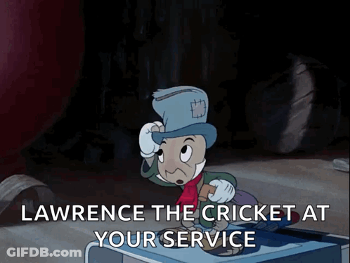 Lawrence The Cricket At Your Service GIF