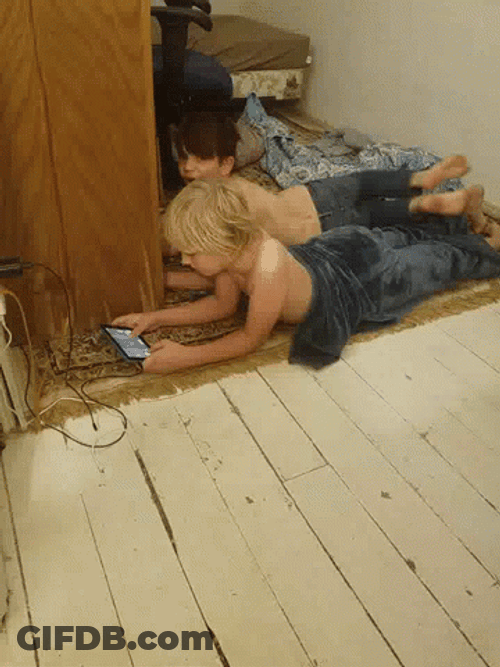 Lay Down Playing Phone GIF