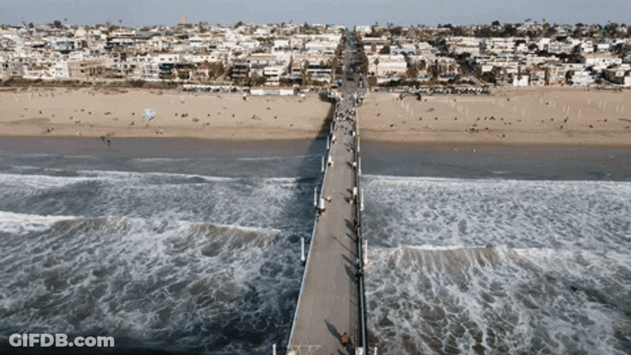Layers Of Blue Wave On The Shore GIF