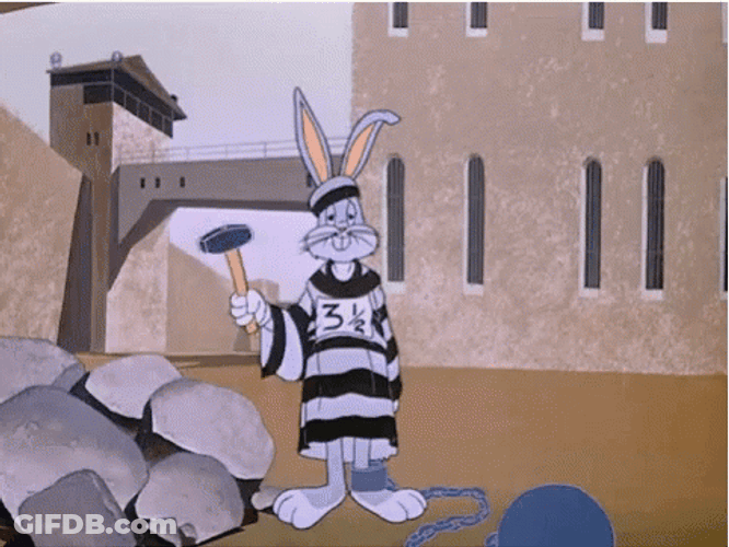 Lazy Bugs Bunny Slave Job Prison GIF