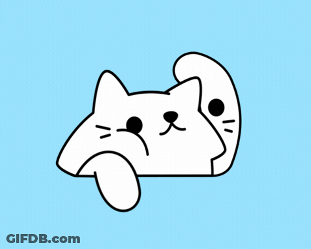 Lazy Cat Waving Half Body GIF