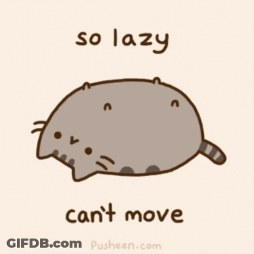Lazy Cat With Can't Move Words GIF