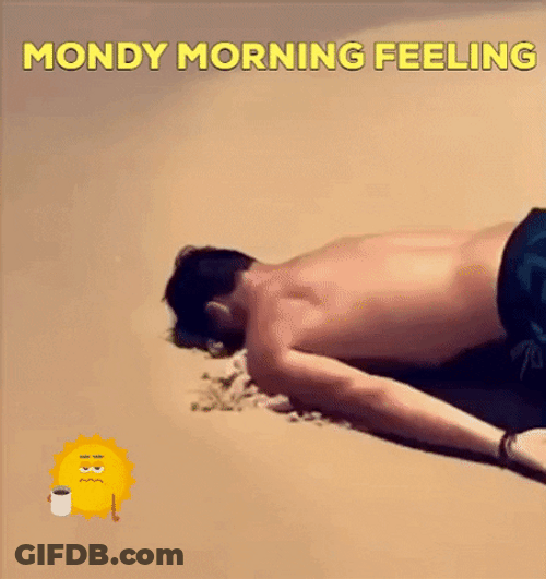 Lazy Man Crawling At Sea Funny Monday Feeling GIF