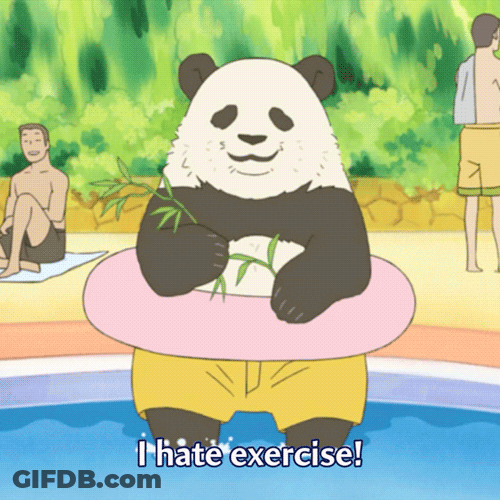 Lazy Panda Doesn't Want To Have Good Morning Exercise GIF
