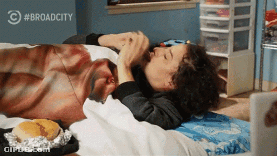 Lazy Saturday Eating In Bed GIF
