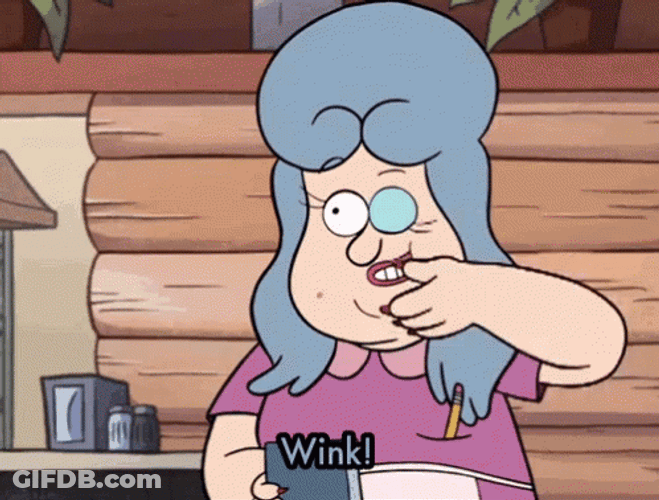 Lazy Susan In Gravity Falls Doing Wink GIF