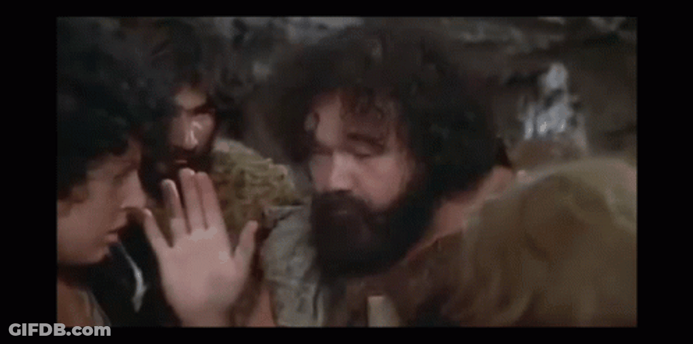 Leader Caveman Huddled Caveman Team GIF