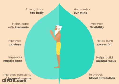 Leaf With Woman In Yoga Pose GIF