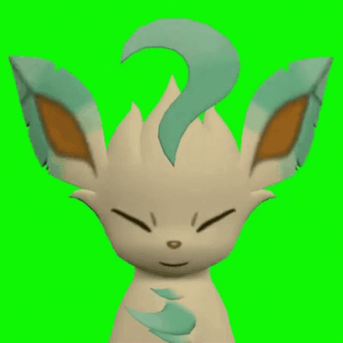 Leafeon Head Banging With Eyes Closed GIF