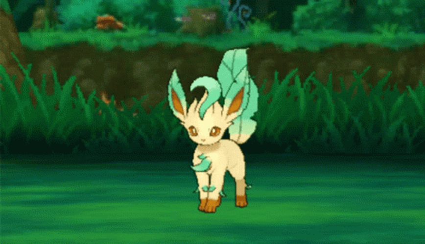 Leafeon Leaking Its Paw GIF