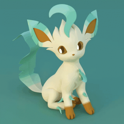 Leafeon Sitting Quietly GIF