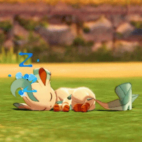 Leafeon Sleeping Peacefully GIF