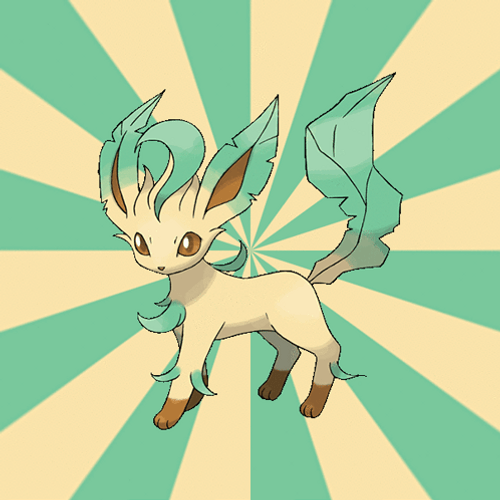 Leafeon Standing Steadily With Spinning Rays GIF