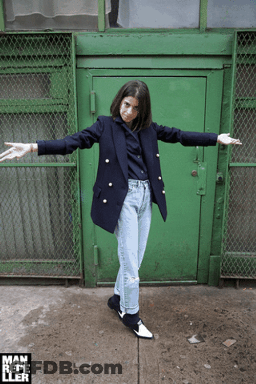 Leandra Medine Funny Lunge GIF
