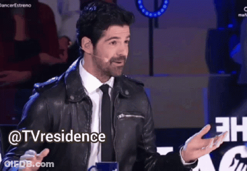Leather Jacket Man With Tie Talking Into Mic @Tvresidence GIF