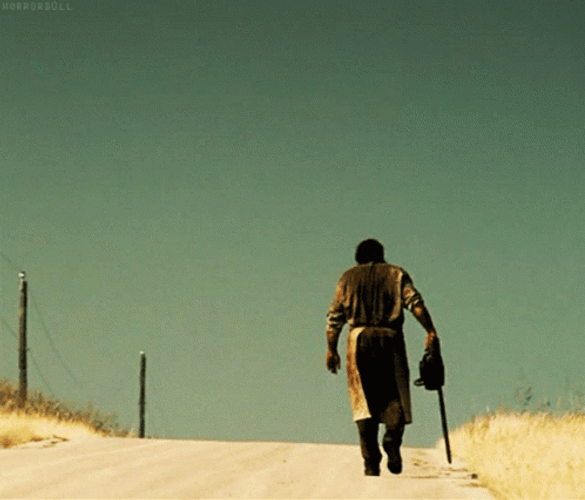 Leatherface Slowly Walking GIF