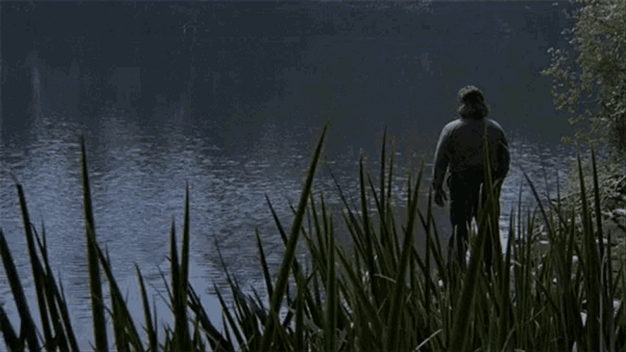 Leatherface Staring At Lake GIF