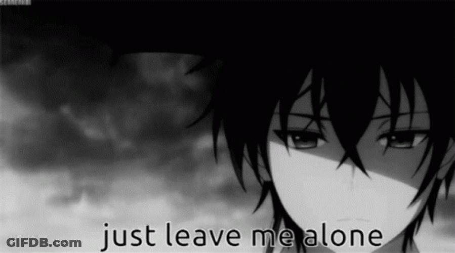 Leave Me Alone Monochromatic Anime Boy GIF
