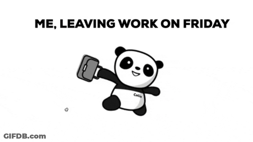 Leaving Work On Friday Cute Panda GIF