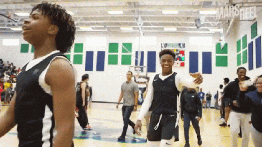 LeBron Bronny James Jr Big Smile Pointing GIF