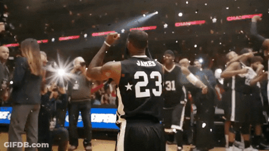 Lebron Crying Double Fist Pump GIF