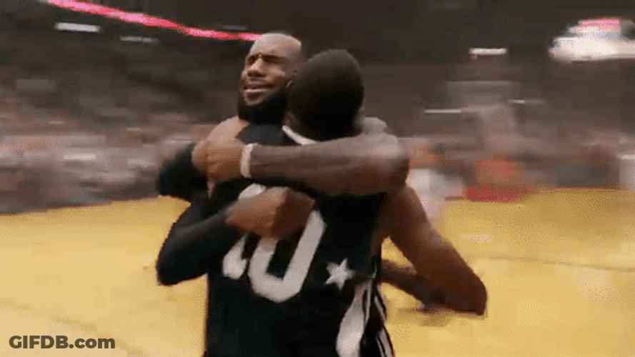Lebron Crying Slow Motion Hug GIF