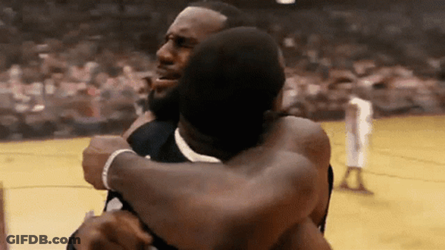 Lebron Crying Tight Hug GIF