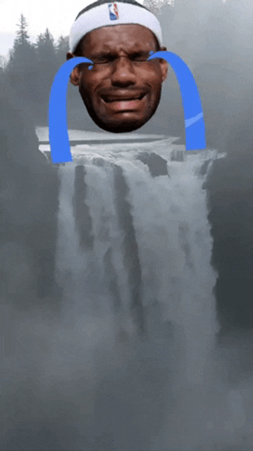 Lebron Crying Waterfalls GIF