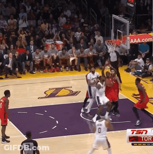Lebron Flop Ball Blocked GIF