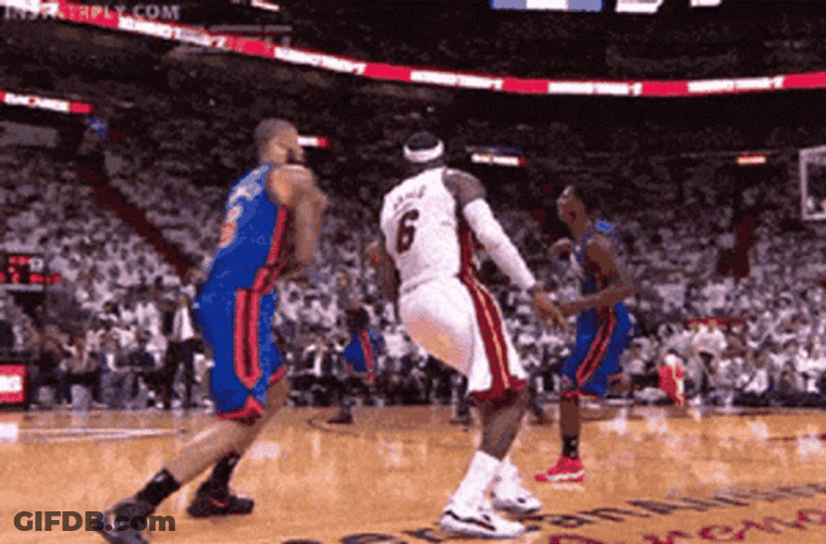 Lebron Flop Hitting Back GIF