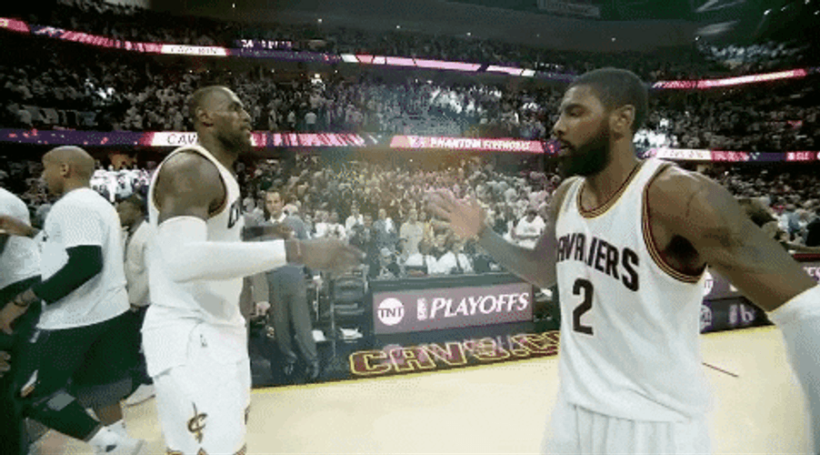 Lebron James And Kyrie Irving NBA Handshake GIF