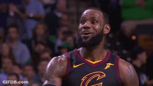 LeBron James In Cavaliers Jersey Eating Hot Dog GIF