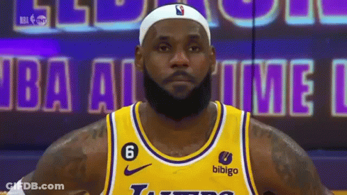 LeBron James In Yellow Jersey Number 6 GIF