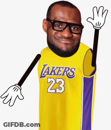 LeBron James In Yellow Lakers Jersey GIF