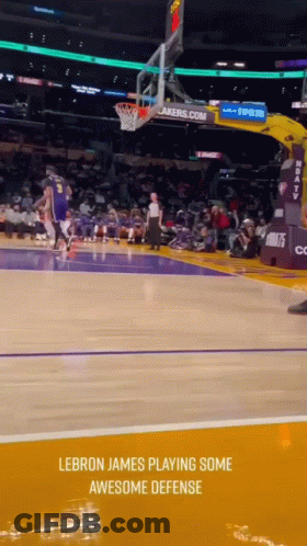 Lebron James Is Playing Some Awesome Defense In A Basketball Game GIF