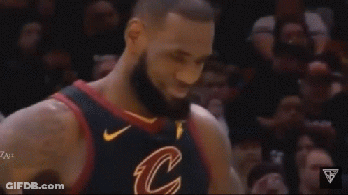 Lebron James Is Wearing A Cleveland Cavaliers Jersey During A Game . GIF
