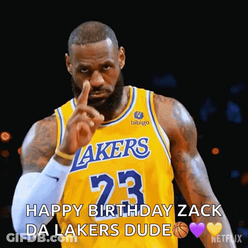 Lebron James Is Wearing A Lakers Jersey And Pointing His Finger GIF