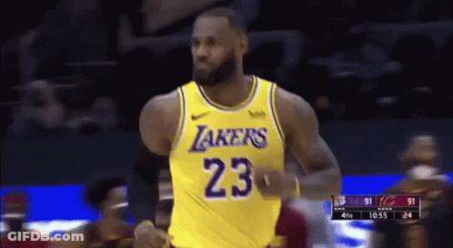 Lebron James Is Wearing A Lakers Jersey Number 23 GIF