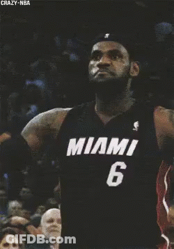 Lebron James Is Wearing A Miami 6 Jersey GIF