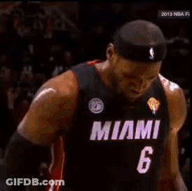 Lebron James Is Wearing A Miami Jersey During A Game GIF