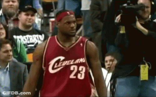 Lebron James Is Wearing A Red Cleveland Jersey GIF