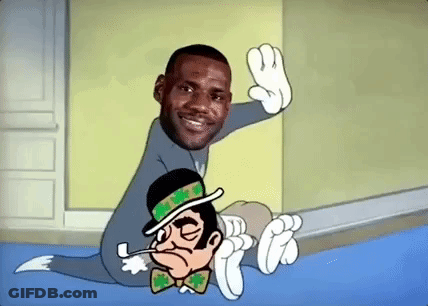 LeBron James Laying On Cartoon Character GIF