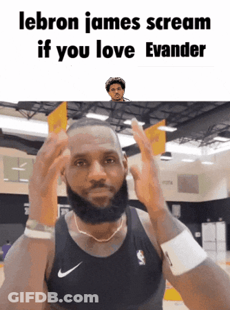 Lebron James Screams If You Love Evander In A Basketball Gym GIF