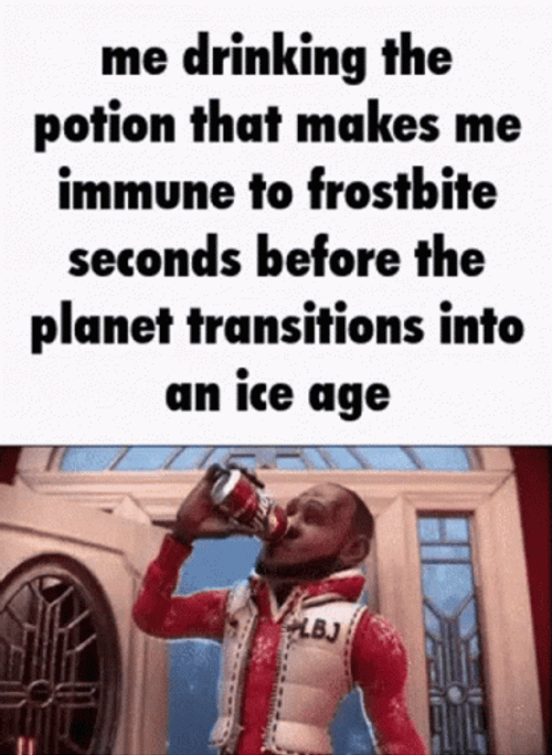 LeBron James Sprite Cranberry Drinking Potion For Frostbite GIF