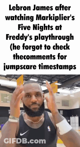 LeBron James Watching Markiplier Play FNAF GIF