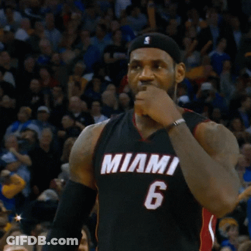 LeBron James Wearing Miami 6 Jersey GIF