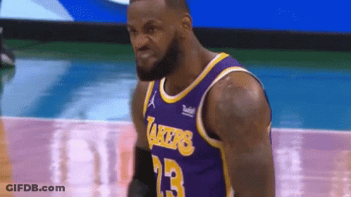 LeBron James Wearing Purple Lakers Jersey GIF