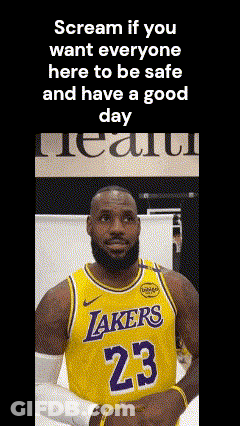 LeBron James Wearing Yellow Lakers Jersey GIF