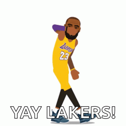 Lebron James Yay Lakers Cartoon Dance GIF